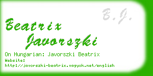 beatrix javorszki business card